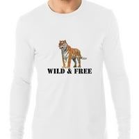 Južna Kina Tiger - ugrožena - divlja i besplatna muška majica dugih rukava