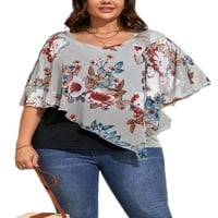 Capreze Women Ljetne majice Dvoslojni plus veličine vrhova kratkih rukava bluza salon za izvlačenje