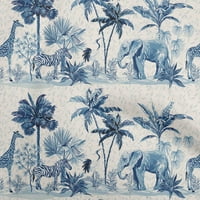 Onuone viskozni dres srednje plave tkanine Tropska DIY odjeća za preciziranje tkanine Print tkanina