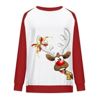 Olyvenn božićne majice vrhovi plus veličina labava ženska majica s dugim rukavima, pulover za posadu