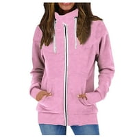 Cuoff Wouns plus veličine kaputi i jakne dame casual solid color fleece turtleneck džemper za crtanje