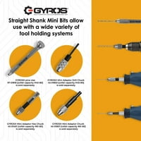 Gyros Micro bušilica od 12 bušilica malih bušilica za nakit, plastičnu i meku metalnu mini očvrsnu
