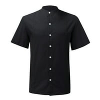 Crne polo majice za muškarce muško ljetno casual majica za vez s kratkim rukavima štand košulje