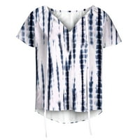Ženska odjeća Ljeto cvjetni print v izrez kratki rukav ljetni labavi bluzije majice modna odjeća bijela
