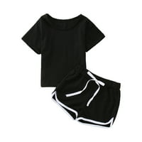 Djeca djece Djeca Djeca Toddler Sportska majica + kratke hlače Outfits TrackSit set Djevojke Veličina
