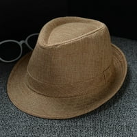 Miyuaadkai Sun Hats Muškarci i žene Retro Jazz Hat Soild Britanska šešir za sunčanje Travel Sun Hat Dodatna oprema Bež