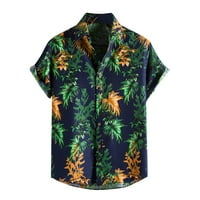 HHEI_K Havajska majica za muškarce Muške modne etničke kratkih rukava Ležerna štamparija Havajska majica