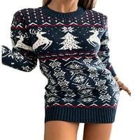 Enjiwell Womens Božićna zimska topla pleteni odjeća Xmas Party Jumper džemper haljina