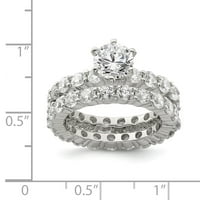 Bijeli sterling srebrni prsten sa kamenjem kubični cirkonijski cz