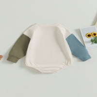 Dojenčad beba dječak jesen odjeća s dugim rukavima CATC CACT ROMPER kontrastna boja Patchwork BodySit