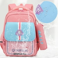 Školski ruksak za djevojke dječake Glavni odjeljak Školska torba sa torbicom za olovke za djecu slatka dinosaura torba tamno plava i narandžasta