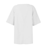 Summer Must-HaveMiarhb majice za žene na vrhu casual kratkih rukava Crewneck Print sa gumb TOPS S-5XL