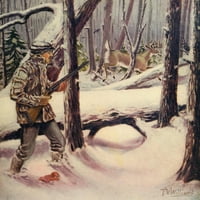 Rod & Gun u Kanadi 1916-jeleni lovački poster Print F.V. Williams