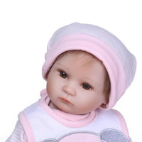 Reborn lutka, slatka meka silikonska lutka, novorođenče sa odjećom i sestrinskom bocom i pacifikatom i tepihom