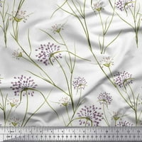 Soimoi bijela pamučna pamučna tkanina trava i willflower cvjetna otisnuta tkanina od dvorišta široka