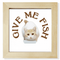 Večera osušena riba mačka ljubavna kvadratna ploča okvir zidni tablici