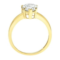 2. CT kruška Clear Simulirani dijamant 18k žuti zlatni godišnjički angažman prsten veličine 6