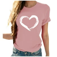 Košulja za čišćenje za žene kratkih rukava u obliku srca u obliku srca casual top bluza majica ružičasta