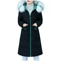 Prodaja skladišta zimski dugi rukav ženski s kapuljačom s kapuljačom tanka zimske obloge COATS Black