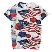 Muška majica Američka zastava Dan nezavisnosti Ispiši okrugli vrat Kratki rukav labav majica