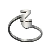 Modni engleski pisce za otvaranje prstena od nehrđajućeg čelika vole retro nakit