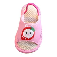 Dječja obuća ravne meke pamučne sandale unutarnji crtani crtić Udobne papuče s masnim papučama sandale djevojke sandale veličine 3