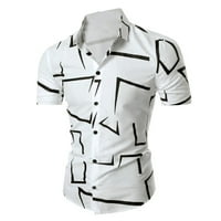 Muška košulja Summer Ležerne prilike Geometrijska sirna majica Kratki rukav odmor za odmor odmora za