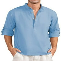 Prednjeg swalk muns bluza Soude Color T dugi rukavi Dnevna habanja modna majica Henley vrat pulover