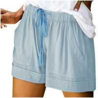DRPGunly ženske kratke hlače Splice udobne struke hlače šorcse labave elastične džepove ženske ležerne