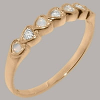 Britanci napravio 9k ružičasto zlato pravi istinski dijamant i opal ženski vječni prsten - veličine