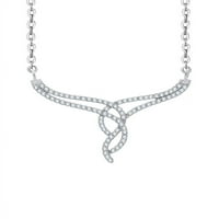 Dijamantna modna privesna ogrlica u 14k bijelo zlato