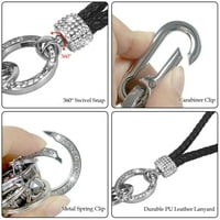 Pleted set privjesnog ključa D oblik auto-ključ za ključeve pom pom Carabiner Clip Bulldog Noseći naočale.jpg