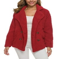 Bomotoo ženske tople odjeće Ležerne prilike Fuzzy kaputi na otvorenom otvorenim jaknom sa džepovima