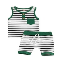 XKWYSHOP novorođenih novorođenčad za bebe ljetna odjeća pruga bez rukava bez rukava + kratke hlače Ležerne