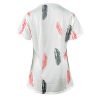 Camiseta de mujer košulje s dugim rukavima Žene čipke Top majica V izrez tiskani kratki rukav, Ležerne