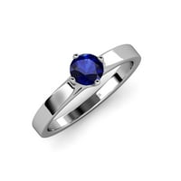 Blue Sapphire Četvorostruko angažman prstena za zabavu 0. CT u 14k bijelo zlato .Size 6.5