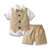 Gospodin Outfit za dječake Toddler kratki rukav čvrsti majica TOP FOOS prsluk kratke hlače dječje dječje