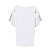 Dressy vrhovi za žene Modni ljetni solid u boji Ležerne prilike kratkih rukava majice T majice Dame