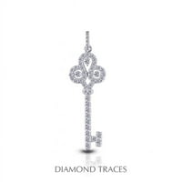 Dijamantni tragovi 1. Carat Ukupno prirodni dijamanti 14k bijeli zlatni prong postavci ključni modni