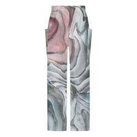 Hlače visokog struka za žene casual pantalone casual labavi ispisani retro srebrne veličine xxl