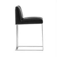 Kućni kvadratni metalni kožni stolica za od metalu u crnoj boji