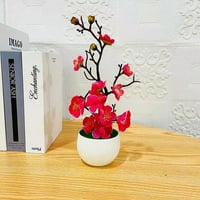 Umjetna cvjetanja šljive Elegantna svijetla boja sa lonskom svilenom cvijećem Desktop LifeLike cvjetni