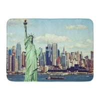 Vintage tonirani efekt filter iz New York Skyline City sa statuama Liberty Poznati američki znamenitosti