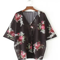 Niveer Summer Šifonske bluze za žene rukav sloščastog loungewear Ladies Swimmuit Cover-up odjeću
