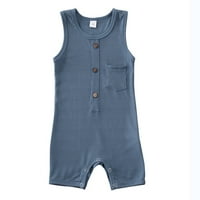 Novorođena odjeća za bebe Ljeto dugme bez rukava od rukava za relijsko igranje od 10-24m
