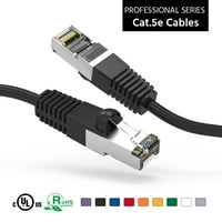 1ft Cat5e zaštićena Ethernet mrežom pokrenuta kabl crna, pakovanje