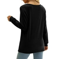 Women Plus Veličina odobrenje moda Ženska V-izrez dugih rukava od pune casual patchwork košulje bluza