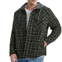 Wyongtao Flannel plairana jakna za majicu za muškarce obložene zatvaračem na kapuljaču s kapuljačom,