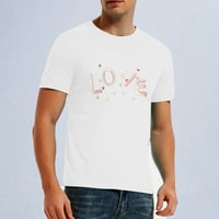 Taotanxi Men Short rukav Ležerni mini srčani ispis okruglih vrata Pulover majica Majica Bluza Muška odjeća na prodaju