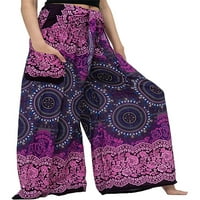 Visgogo ženske pantalone, pune boje tiskane uzorke visoke struke vele duge labave hlače za proljeće
